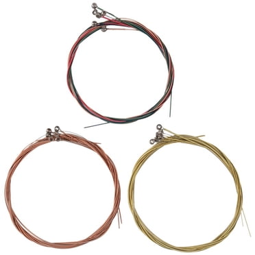 3 Ensembles de Cordes de Guitare de Remplacement Corde en Acier pour Guitare Acoustique (1 Ensemble en Laiton, 1 Ensemble en Cuivre et 1 Ensemble Multicolore), 3 Ensembles de Cordes de Guitare