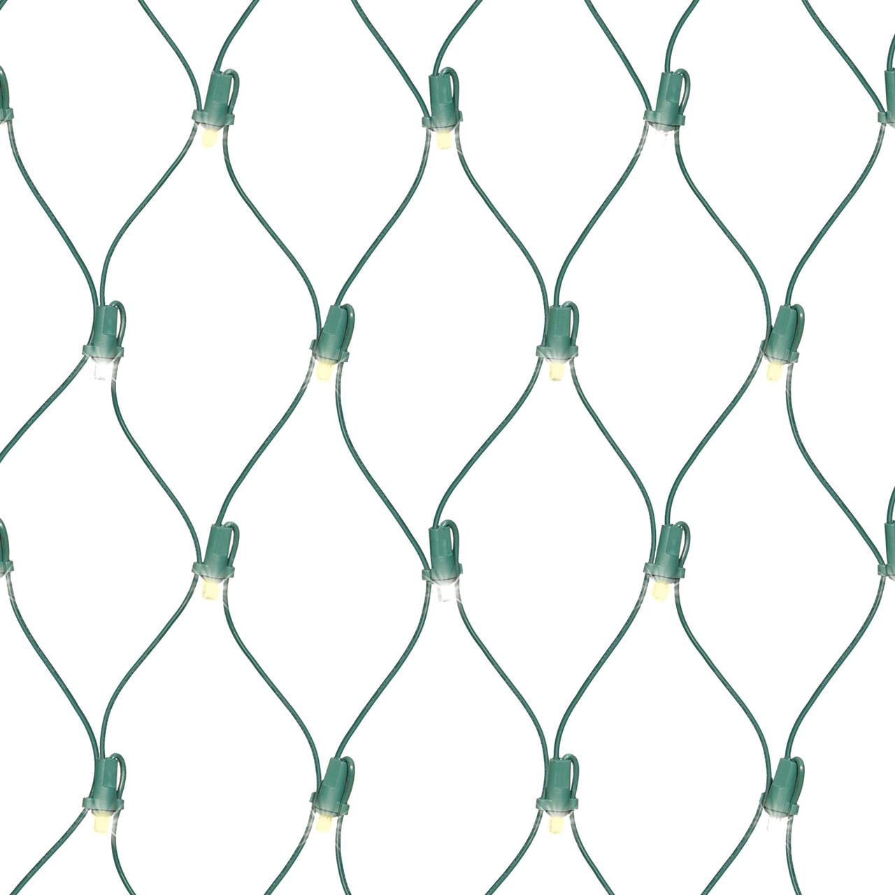 EZ-Illuminations 4'x4' 100-Count LED Net Lights, Warm White with Cool White Flicker