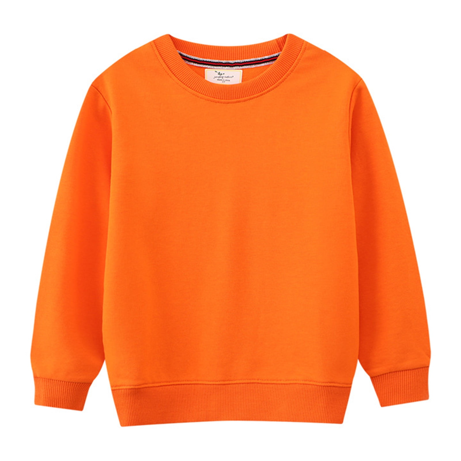 Hiiyo Boy's Sweatshirt Plain Crewneck Versatile Pullover Top Casual Basic Sweatshirts