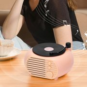 Chmadoxn Bluetooth Speaker, 5W Bluetooth 5.3 Vinyl Record Player Bluetooth Speaker USB Charging Mini Portable Wireless Speaker Wonderful Speaker Gifts Family Gatherings Outdoor