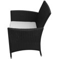 thumbnail image 2 of vidaXL 7 Piece Outdoor Dining Set with Cushions Poly Rattan Black, 2 of 4