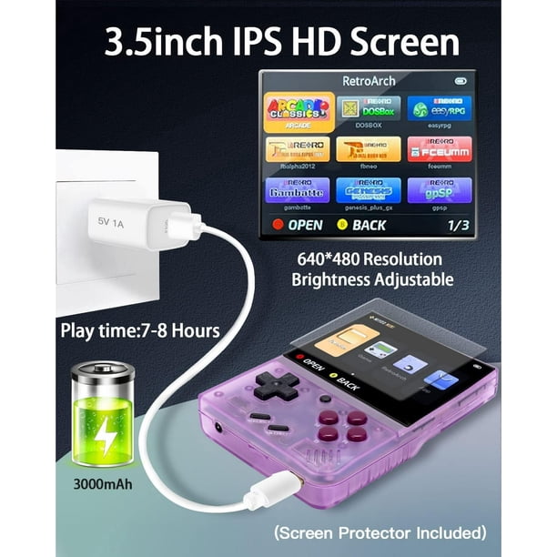 Miyoo Mini Plus,Retro Game Console with 64G TF Card,Support 10000+
