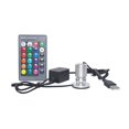 thumbnail image 1 of FSLiving USB-Powered Mini LED Spotlight 360°Rotatable Display Lamp Dimmable Remote Control RGB Mode Silver Shell with USB Cable Accent Lighting Jewelry Showcase Cabinet Lego Model - 1 Pack, 1 of 6