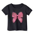 thumbnail image 4 of T-shirts pour Préadolescentes à Lettres Imprimées, T-Shirt à Manches Courtes pour Tout-Petites, Hauts d'Été pour Adolescentes, Col Ras du Cou, Hauts pour Filles 10-11 Ans, Tenue pour Fille, 4 of 4