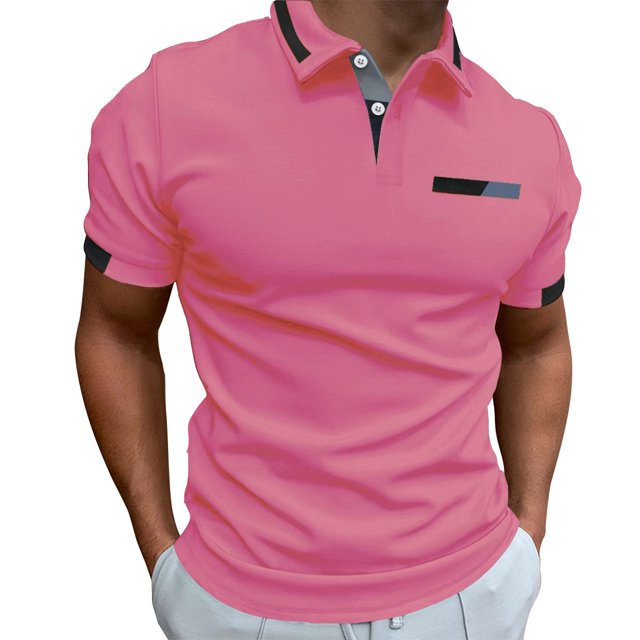 Dvkptbk Men Short Sleeve Button Regular Pullover Top Comfort Casual Work T-Shirts on Clearance