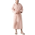 thumbnail image 1 of Mens Terry Cloth Kimono Robe Lightweight Soft Long Bathrobe Sleepwear Loungewear with Pockets, 1 of 9