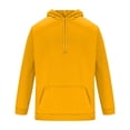thumbnail image 5 of Pisexur Chandails en Molleton pour Hommes Couleur Unie à Capuche avec Cordon de Serrage Col Rond Manches Longues Mode Décontractée Ample Chandail avec Poche, 5 of 5