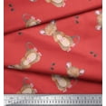 thumbnail image 3 of Soimoi Orange polyester Crepe Fabric Footprints & Mouse Kids Decor Fabric Printed Yard 52 Inch Wide, 3 of 5