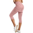thumbnail image 1 of Versatile Quarter Length Ruched Skirt Pant for Women Daily Casual Wear Yoga Practice Comfortable Stretch Fabric Easy Care Machine Washable Spring Summer, 1 of 7