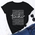 thumbnail image 1 of SMihono Hauts pour Femmes Été Chic Décontracté Mode pour Femmes Ample Col Rond Chandail à Enfiler de Base Fête des Enseignants Mignon Imprimé Manches Courtes Haut T-Shirt T-Shirt Oversize pour Femmes 2023, 1 of 7