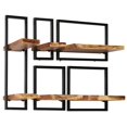 thumbnail image 2 of vidaXL Wall Shelf Set 5 Pieces Solid Acacia Wood and Steel, 2 of 5