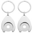 thumbnail image 1 of 2pcs Trolley Coin Holder Keychains Ornament Metal Keyring Coin Holder Supermarket Shopping Cart Chip Key Chain Pendant, 1 of 8