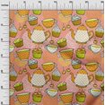 thumbnail image 3 of oneOone Cotton Poplin Peach2 Fabric Tea Party Kettle Craft Projects Decor Fabric Printed By The Yard 42 Inch Wide, 3 of 5