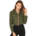 thumbnail image 1 of INSPIRE CHIC Women's Turn Down Collar Faux Suede Cropped Moto Jacket, 1 of 6