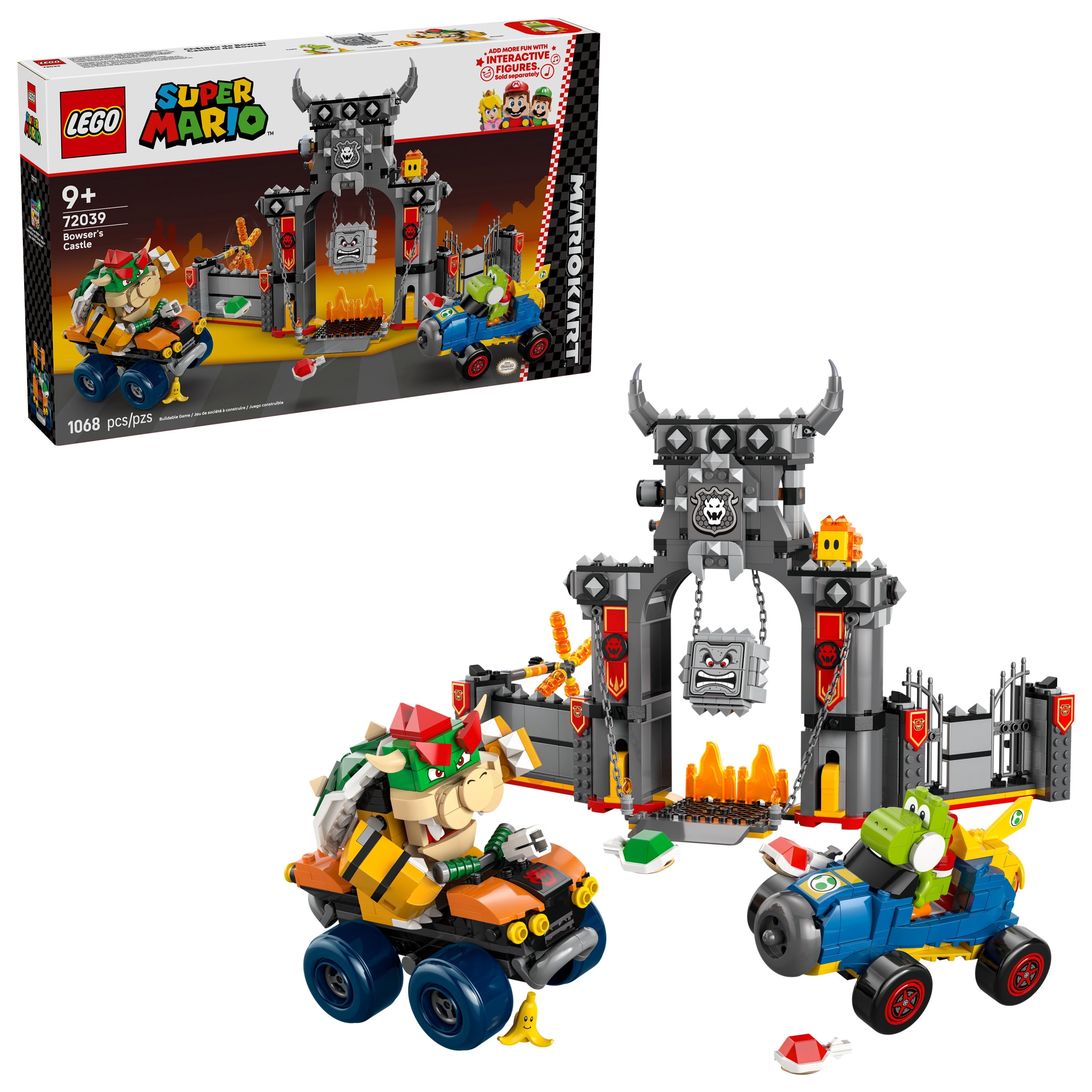 LEGO Super Mario: Mario Kart – Bowser’s Castle Building Toy for Kids - Pretend Play Set for Boys & Girls, Ages 9+ - Nintendo Gift Idea for Young Gamers - W/Yoshi & Bowser Toy Figures - 72039