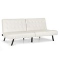 thumbnail image 1 of Costway Divan-Lit Futon en Cuir PU Convertible Canapé Pliant Lit de Repos Blanc, 1 of 10
