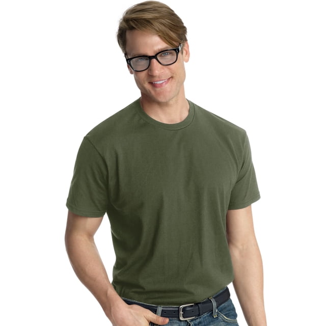 Hanes Nano-T T-shirt pour Homme, 2TG, Vert Fatigue