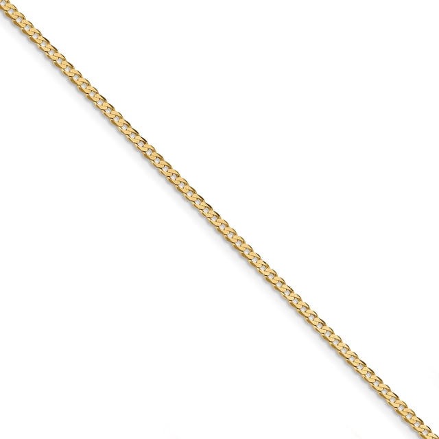 14k 2.3mm Beveled Curb Chain (Weight: 2.41 Grams, Length: 8 Inches)