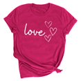 thumbnail image 2 of Diufon Hauts de la Saint-Valentin pour Femmes Décontractés Tendance T-Shirt à Manches Courtes Col Ras du Cou Mignon à Imprimé Graphique Chandail Blouse, 2 of 4