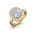 thumbnail image 2 of Bague Solitaire Arc-en-Ciel Ronde en Argent Sterling 925 Vermeil Or 6mm pour Femmes, 2 of 3
