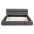 thumbnail image 3 of Noble House Queen Upholstered Platform Bed,Thick Linen Fabric Solid MDF Frame,Gray, 3 of 10