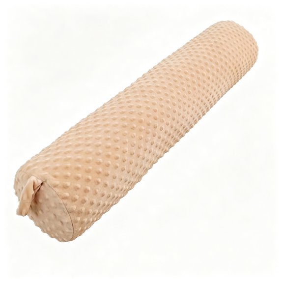 Ohufall Minky Dots Ergonomic Cylindrical Body Pillow 39.37in Leg Support Cushion For Home Adult Side Sleepers Bed Use