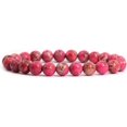 thumbnail image 1 of Bracelet Extensible Unisexe en Perles Rondes 8 mm avec Pierre Précieuse Jaspe Sédiment de Mer Rose, 1 of 1
