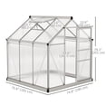 thumbnail image 3 of Outsunny Greenhouse, Walk-In Hot House, Clear PC Board with Sliding Door, 3 of 10