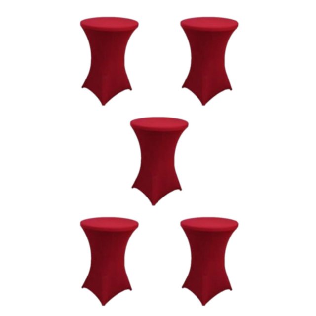 Maytalsory Environmentally Friendly Stretch High Table Cover Easy Care And Stain-resistant red 5Set