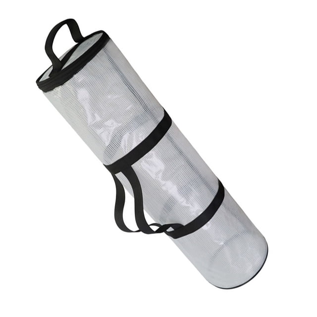 Christmas Wrapping Paper Storage Containers Wrapping Paper Storage Bag Wrapping Paper Storage Container Gift Wrap Organizer. Transparent PVC construction with black handles and zipper closure for easy visibility. Slim, round design ideal for holiday storage in shelves, narrow spaces, or under beds.