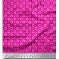 thumbnail image 1 of Soimoi Pink polyester Crepe Fabric Leaves & Floral Printed Fabric 1 Yard 52 Inch Wide, 1 of 3