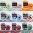 thumbnail image 3 of 50 G/balle Fil Coloré 3 Brins Fil Fait Main Bricolage Fil Fait Main Bricolage Coloré Foulard Coussin Couverture Tricot Crochet Doux Coton Lait, 3 of 6
