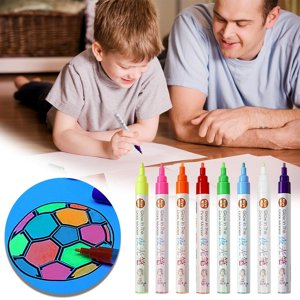 Bamboohart Glow in the Dark Paint Markers Set 8 Couleurs Stylos lumineux à base d'eau 10ml Encre d'éclairage DIY Marqueurs de dessin d'art artisanal pour les étudiants Œuvres sur le papier de chaussures 30-60 M