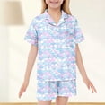 thumbnail image 1 of Toddler Girls Gradient Scale Print Two Piece Pajama Set Summer Short Sleeve Comfortable Sleepwear, 1 of 3