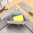 thumbnail image 4 of Oleegame 1PC Spoon And Lid Rest Kitchen Leaking Basket Triangular Kitchen Waste Leaking Basket Sink Side Shelf Gray, 4 of 5