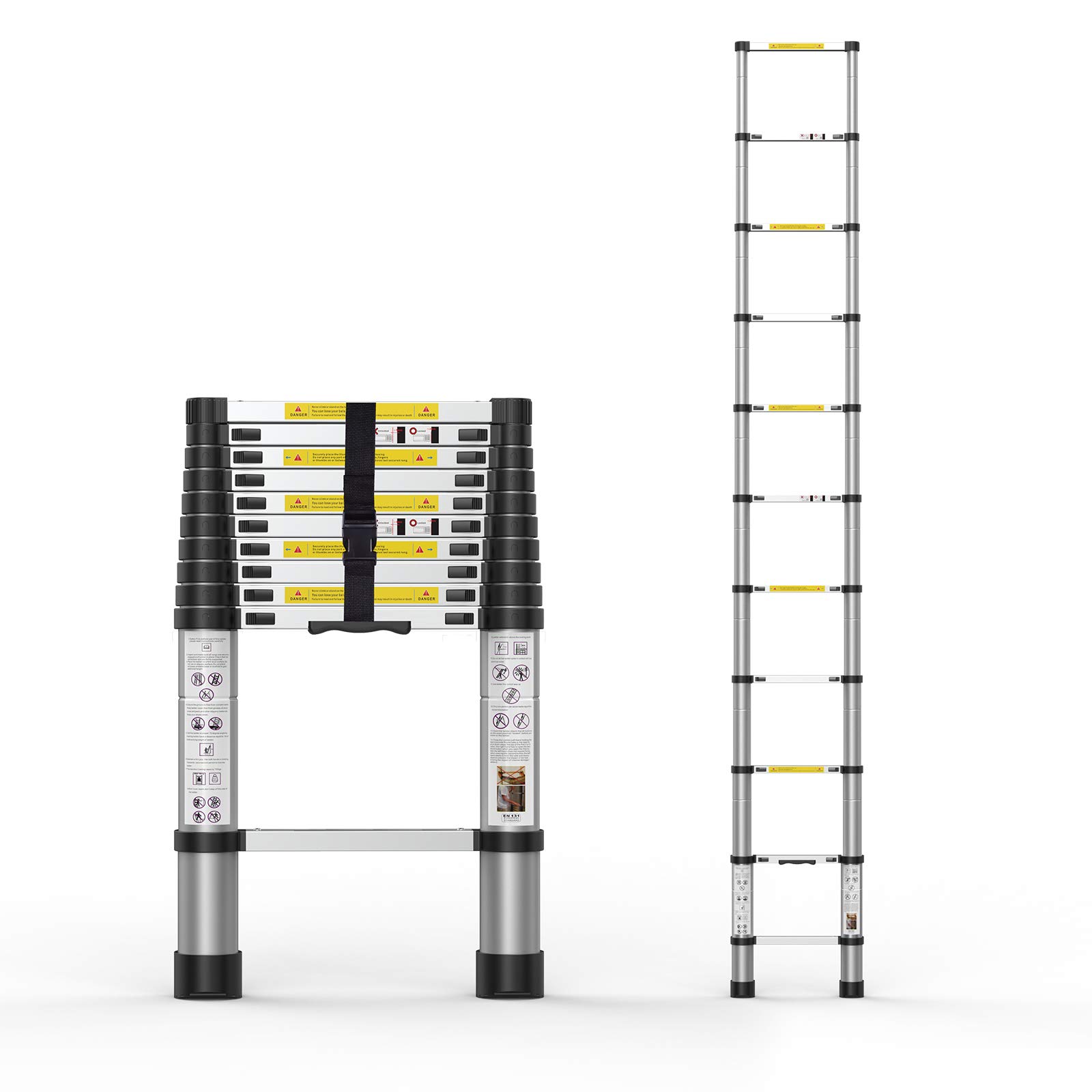 Telescoping Extension Ladder 10.5FT Aluminum Telescopic Ladders with Carry Bag for Outdoor Indoor Use