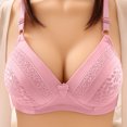 thumbnail image 2 of B91xZ Womens Bras Full Support Cotton Unlined Underwire Bra,Pink A, 2 of 3