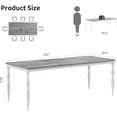 thumbnail image 2 of 71" Dining Table for 6-8, Farmhouse Rectangular Dinner Table with Sturdy Metal Legs Scratch Water Resistant 30 mm Thick Tabletop, Rustic Kitchen Dining Room Table (Only Table), Gray & White, 2 of 8