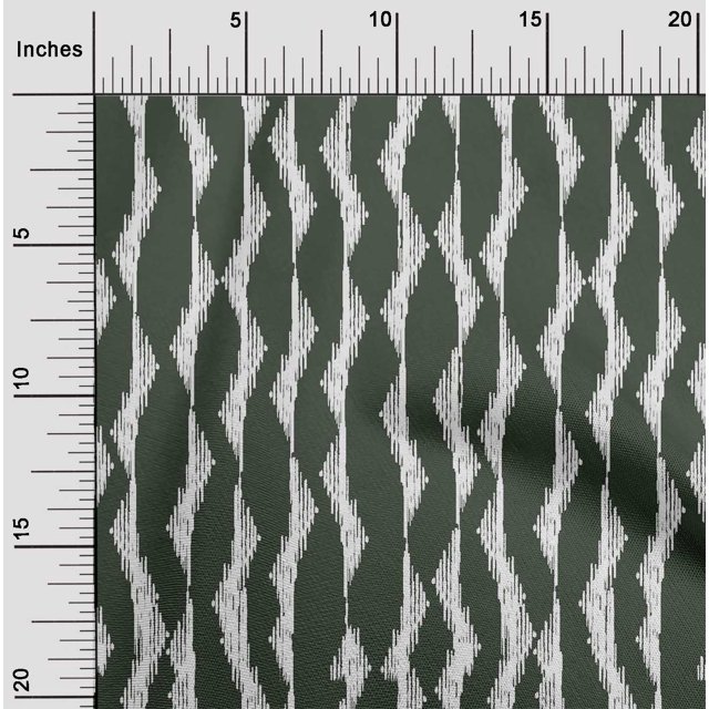 oneOone Cotton Poplin Fabric Abstract Stripe Ikat Printed Craft Fabric BTY 56 Inch Wide