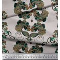 thumbnail image 3 of Soimoi Poly Georgette Fabric Quatrefoil & Peacock Bird Decor Fabric Printed Yard 52 Inch Wide, 3 of 3
