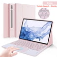 thumbnail image 1 of For Samsung Galaxy Tab S9 FE Plus Keyboard Cover Case for Tab A9 Plus S9 Ultra S7 FE S8 Plus S6 Lite A8 Magnetic Keyboard Case Spanish Pink S7 11 inch, 1 of 6