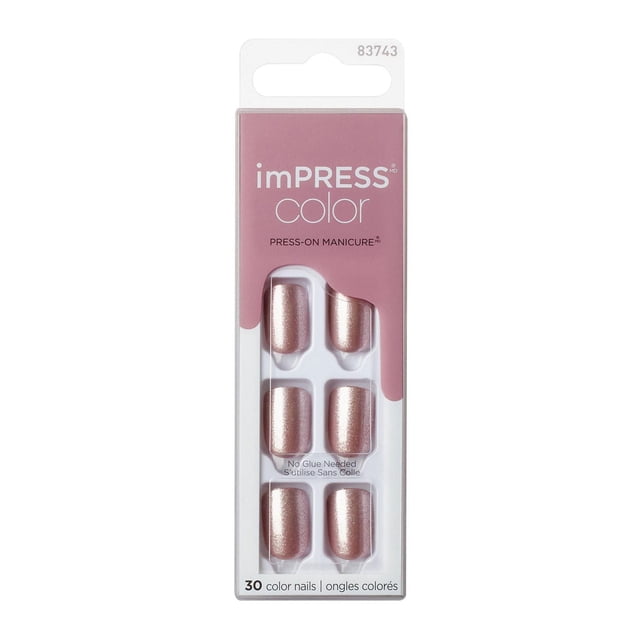 KISS ImPRESS Color - Fake Nails, 30 Count, Short