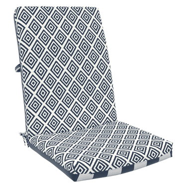 Coussin de siège extérieur à dossier haut Carreau Cabana bleu 111,8 cm x 48,3 cm Mainstays, hydrofuge