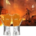 thumbnail image 3 of Liquidation des Offres du Jour! Gants Longs en Papier D\'aluminium de Protection contre les Radiations, Résistant à la Chaleur à Haute Température, pour Faire Fondre, Chauffer et Souder, Peuvent Résister à la Chaleur par Température, Gants à Cinq Doigts, 3 of 3
