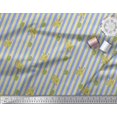 thumbnail image 3 of Soimoi Tissu en Poly Georgette Bleu Imprimé Cactus & Rayures, Largeur 42 Pouces, 3 of 5