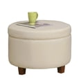 thumbnail image 4 of HomePop Ottomane de Rangement Grande en Similicuir de Style Transitionnel, Crème, 4 of 11