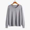 thumbnail image 3 of Cameland Cardigan Veste Chandail Uni à Col Rond pour Femmes Chandail à Col Rond, 3 of 7