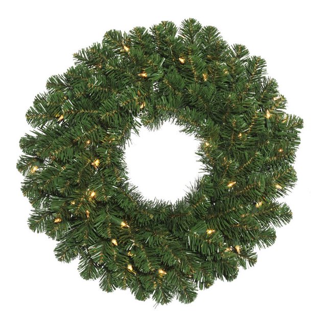 Vickerman 84" Oregon Fir Mini Lights Artificial Christmas Wreath in Green