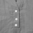 thumbnail image 3 of Babysbule Manches 3/4 pour Haut d'Été pour Femmes Col Rond T-Shirt Ample Mode Tunique à Boutons 2025, 3 of 8