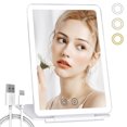 thumbnail image 1 of ODOMY Folding Travel Mirror,Lighted Makeup Mirror with 80 LEDs 3 Colors Light Modes Dimmable Touch Screen USB Rechargeable Cosmetic Mirror, 1 of 10